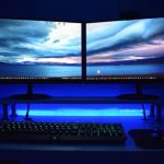 Monitors - Two Computer Flat Screen Monitors Turned On