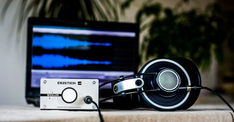 Wireless Audio Technology - Black Headset on Table