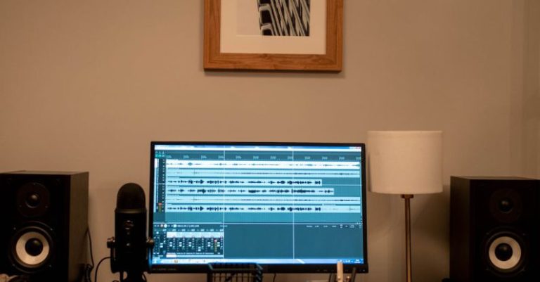 Audio Software - Audio Software on Monitor Screen on Desk